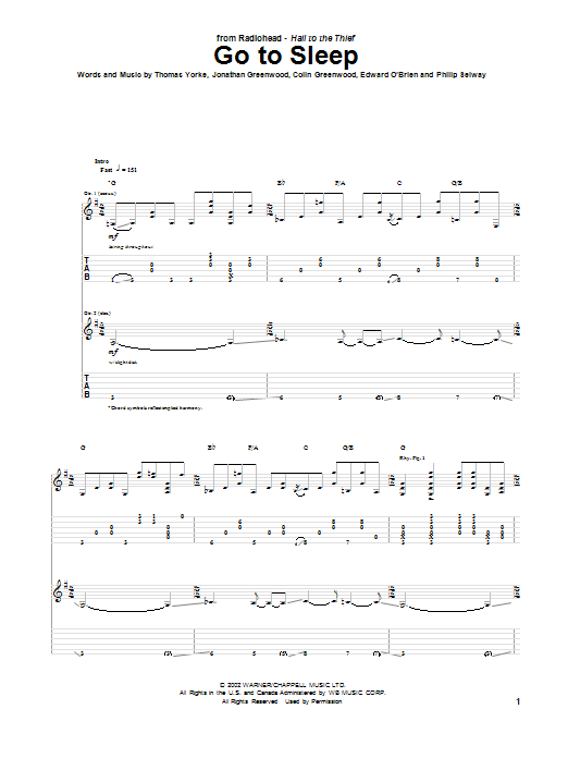 Product gallery: Page 1 of 1 Go To Sleep, Radiohead
