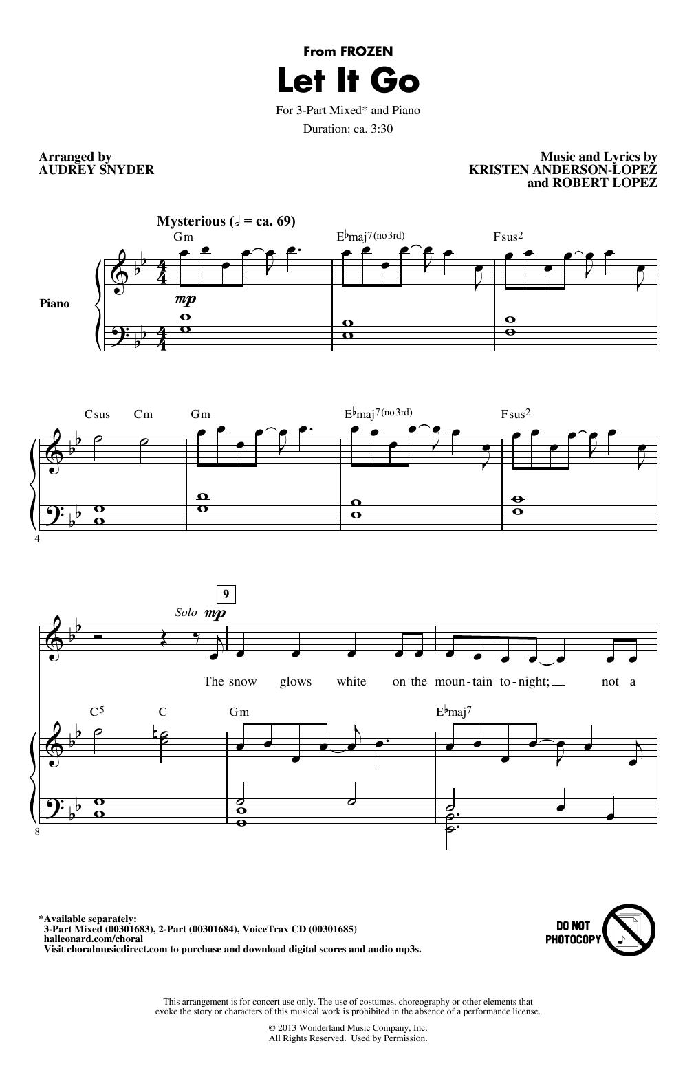Produktbild zu: Let It Go (from Frozen) (arr. Audrey Snyder)