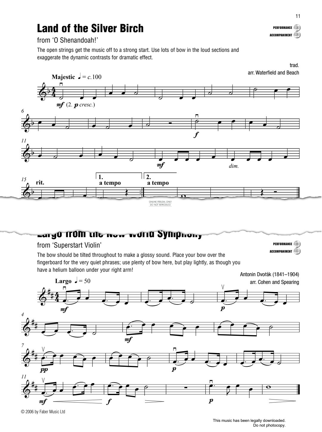 Produktgalerie: Seite 1 von 1 Largo from 'The New World Symphony' (from 'Superstart Violin'), Antonín Dvorák, Klavier, Violine