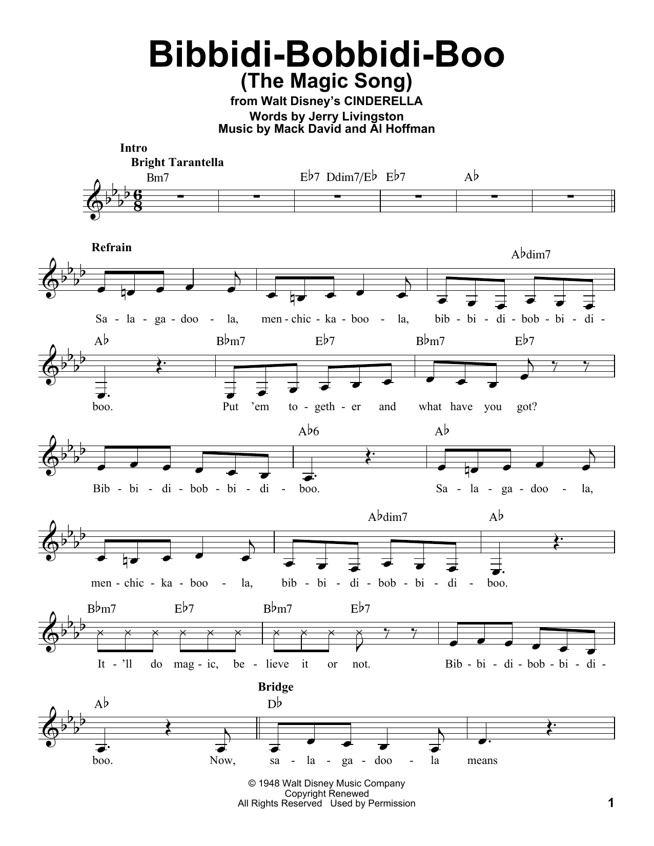 Product picture to:  Bibbidi-Bobbidi-Boo (The Magic Song) (from Cinderella) - Verna Felton