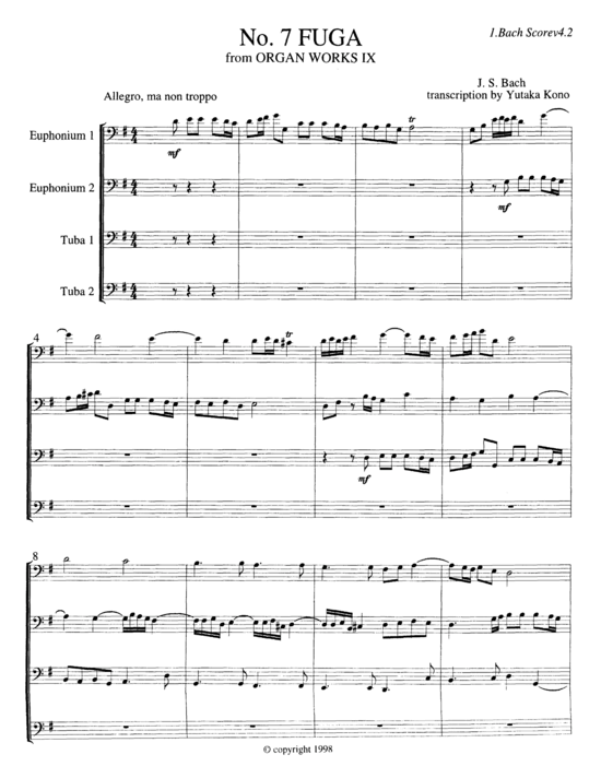 Product picture to: Fuga, from Organ Works IX J.S. Bach