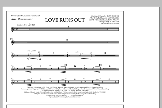 Product picture to: Love Runs Out - Aux. Perc. 1
