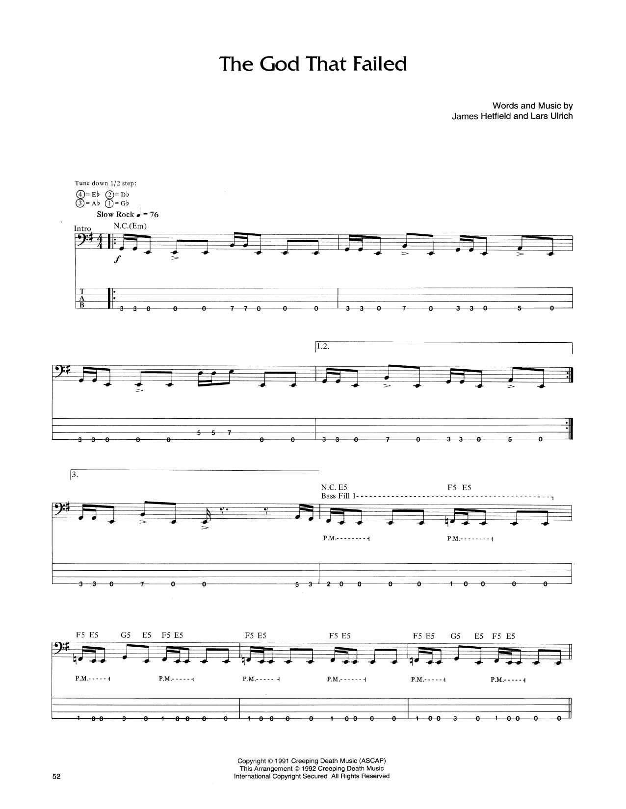 Produktgalerie: Seite 1 von 1 The God That Failed, Metallica, E-Bass