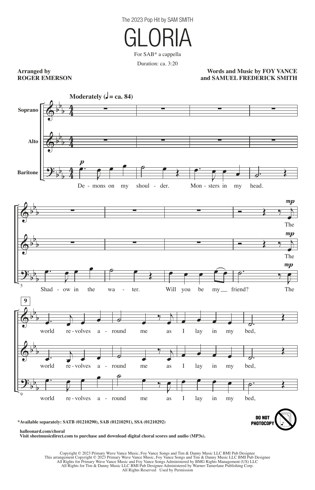 Produktbild zu: Gloria (arr. Roger Emerson)