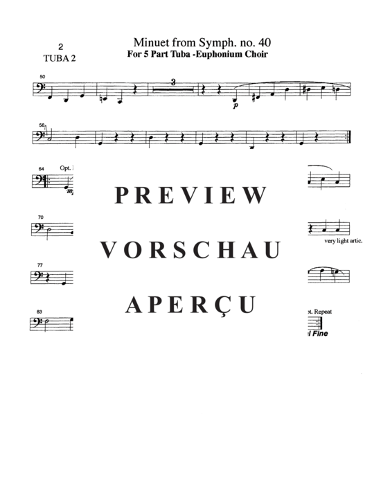 Product gallery: Page 16 of 16 Minuet , , (Tuba Quintet EEETT)