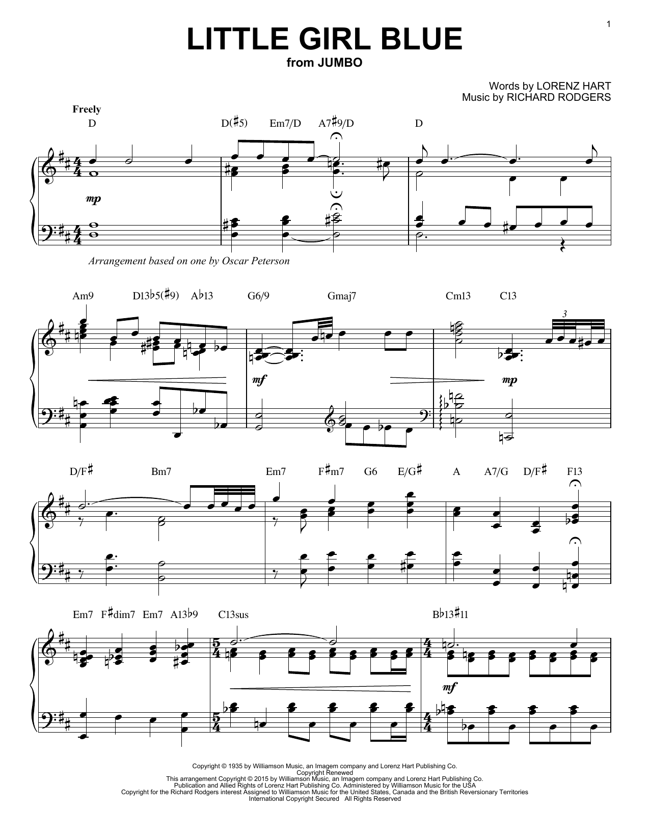 Produktbild zu: Little Girl Blue [Jazz version] (arr. Brent Edstrom)