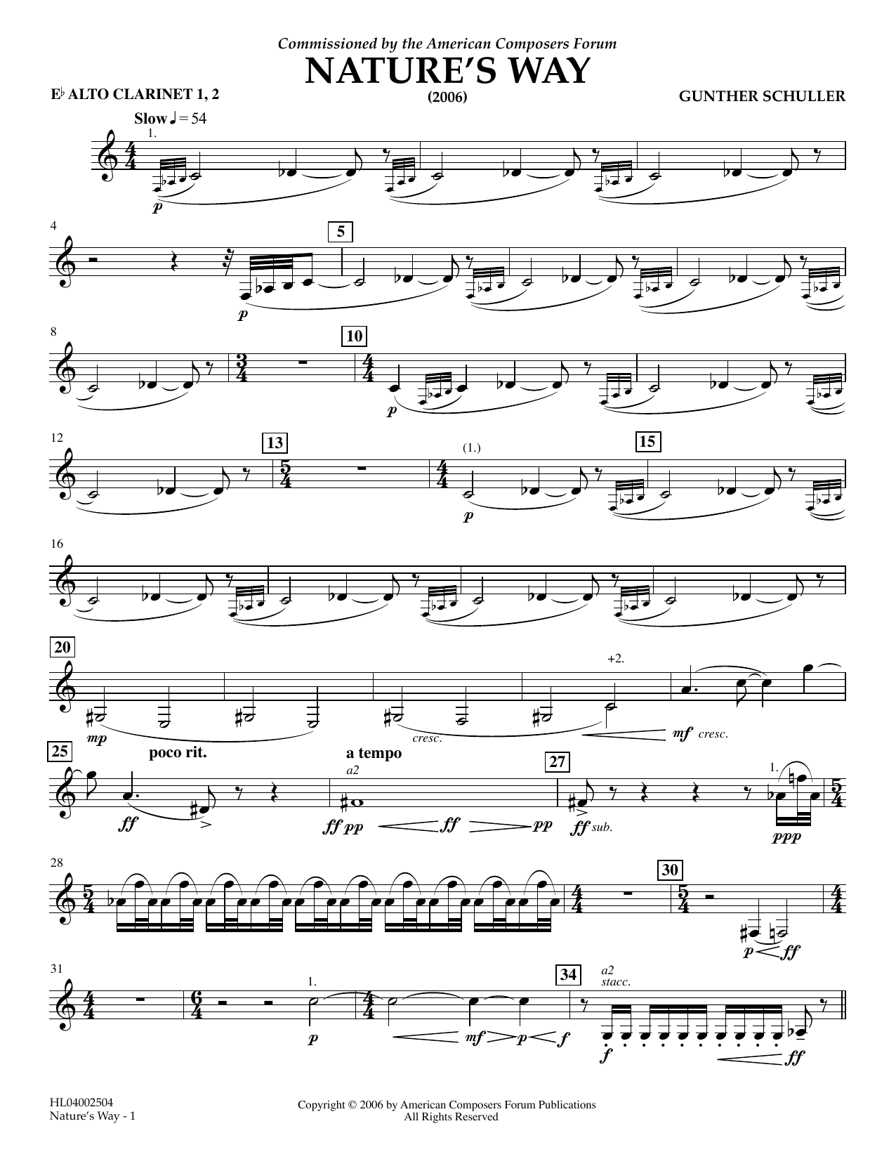 Product picture to: Nature's Way - Eb Alto Clarinet 1,2