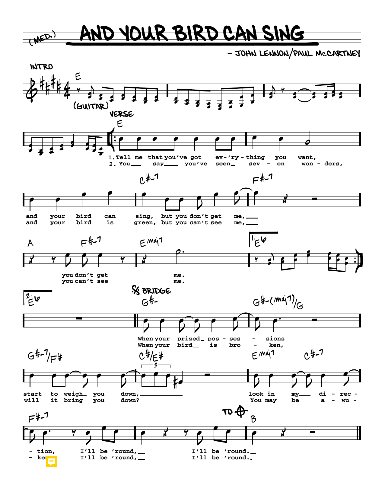 Produktbild zu: And Your Bird Can Sing [Jazz version]