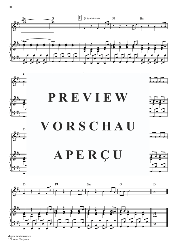Produktgalerie: Seite 11 von 11 L'Amour Toujours, Gigi D'Agostino, Klavier, Gesang & Akkorde