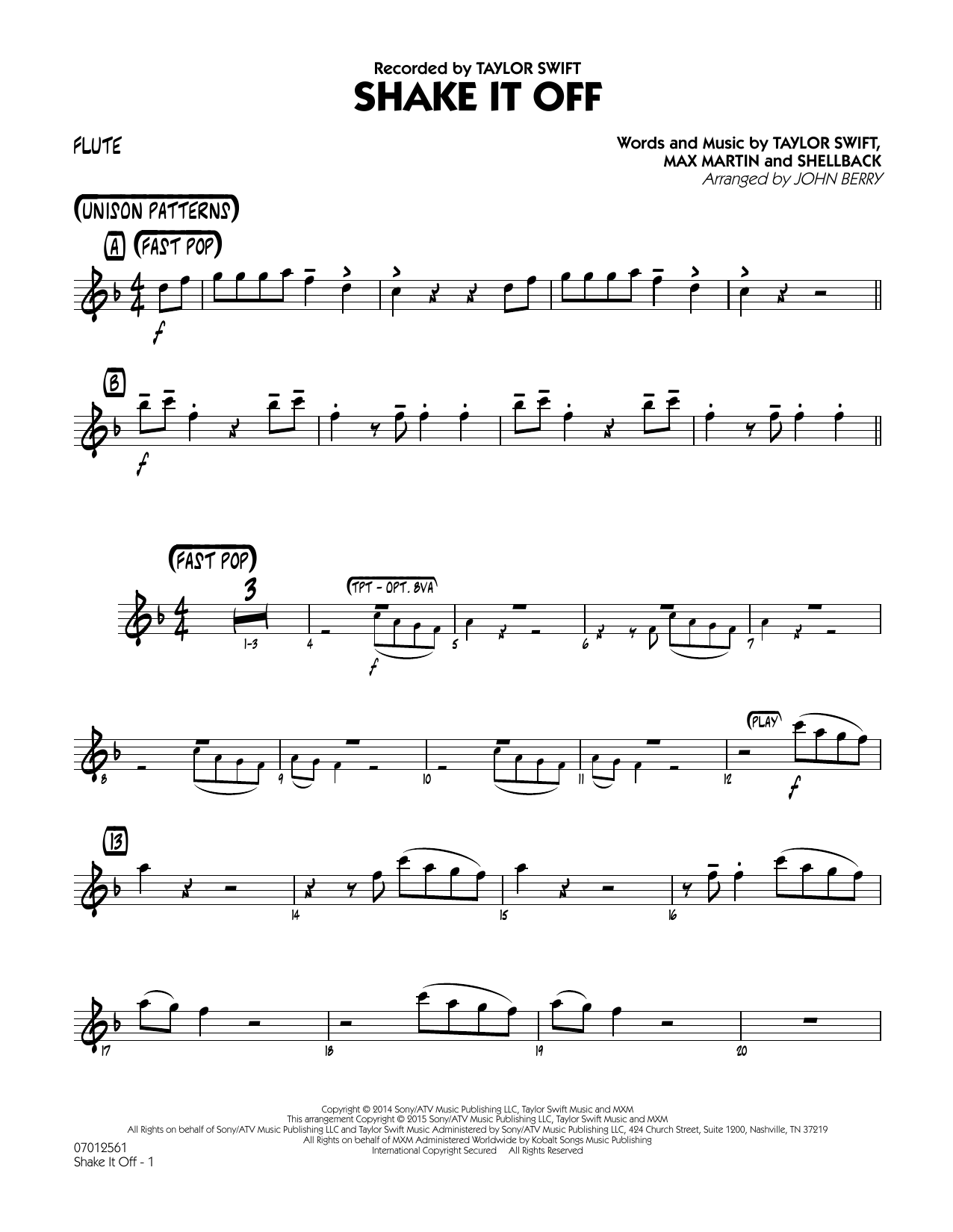 Produktgalerie: Seite 1 von 1 Shake It Off - Flute, John Berry