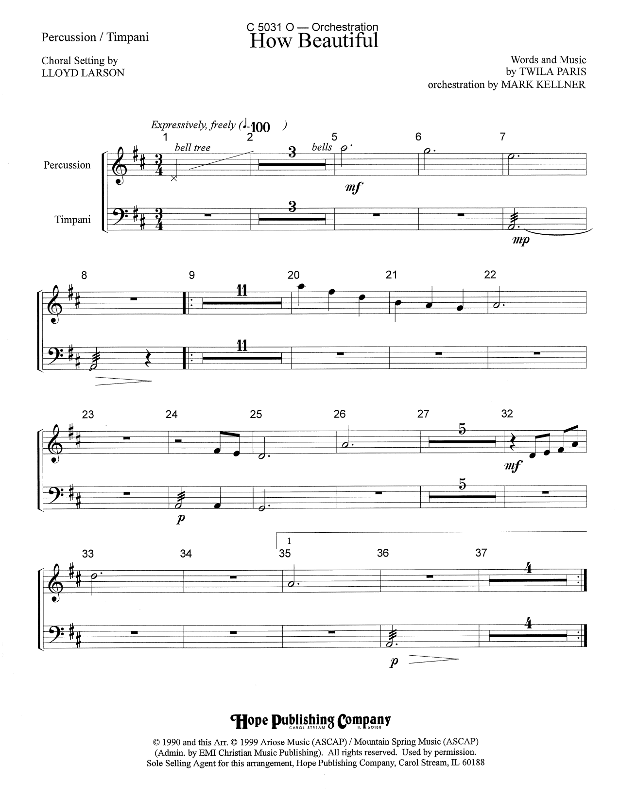 Product gallery: Page 1 of 1 How Beautiful - Percussion/Timpani, Mark Kellner