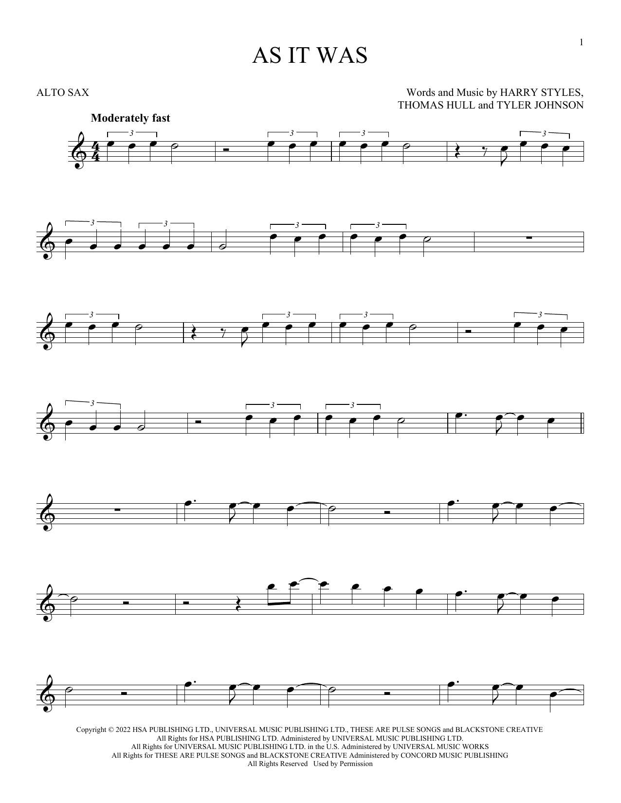 Product gallery: Page 1 of 1 As It Was, Harry Styles