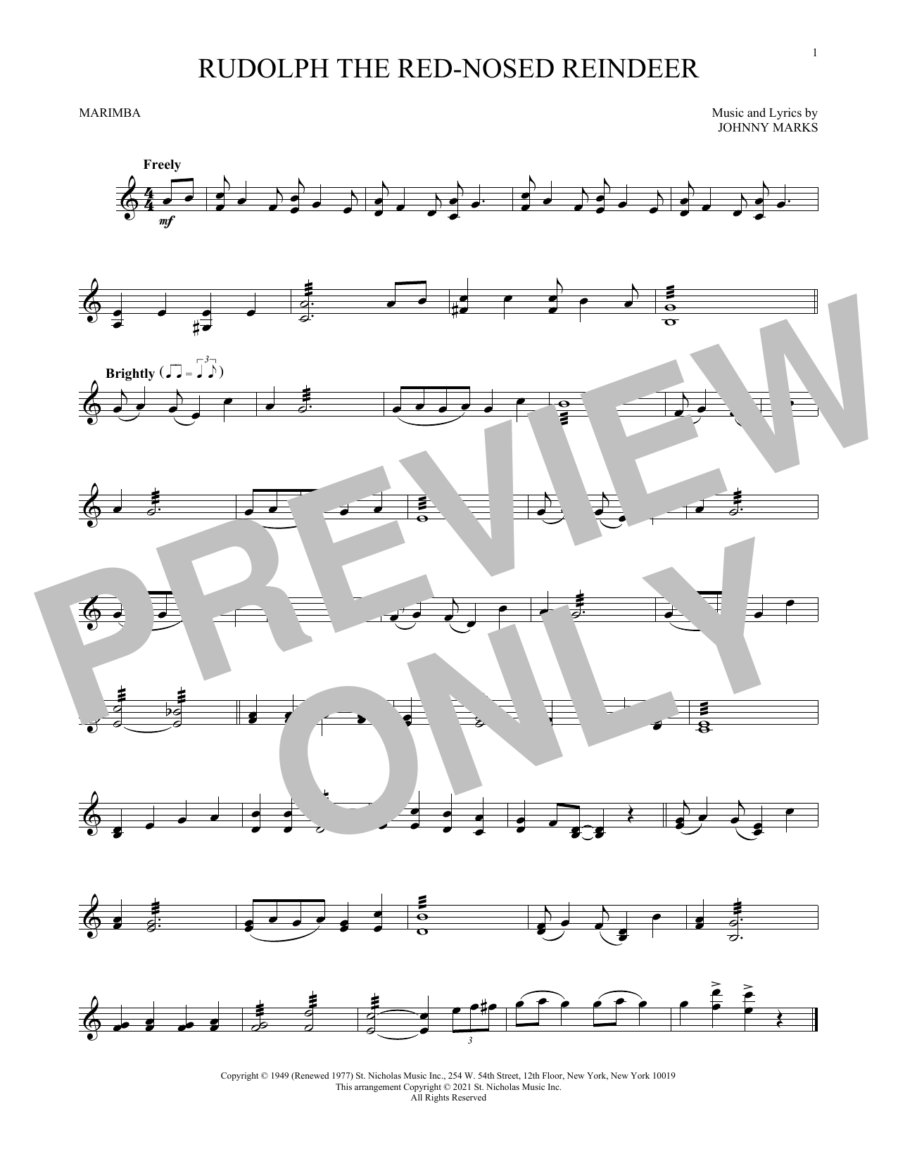 Produktgalerie: Seite 1 von 1 Rudolph The Red-Nosed Reindeer, Johnny Marks, Marimba