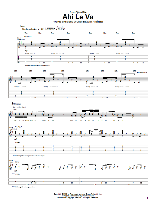 Produktgalerie: Seite 1 von 1 Ahi Le Va, Juanes, Gitarre