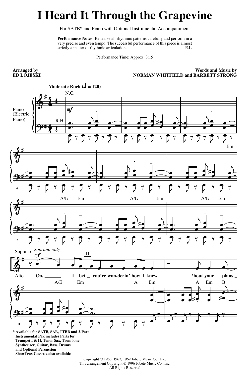 Produktgalerie: Seite 1 von 1 I Heard It Through The Grapevine (arr. Ed Lojeski), Marvin Gaye, Chor
