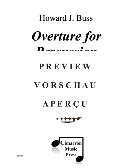 Product gallery: Page 2 of 21 Overture for Percussion , , (4 percussionists)