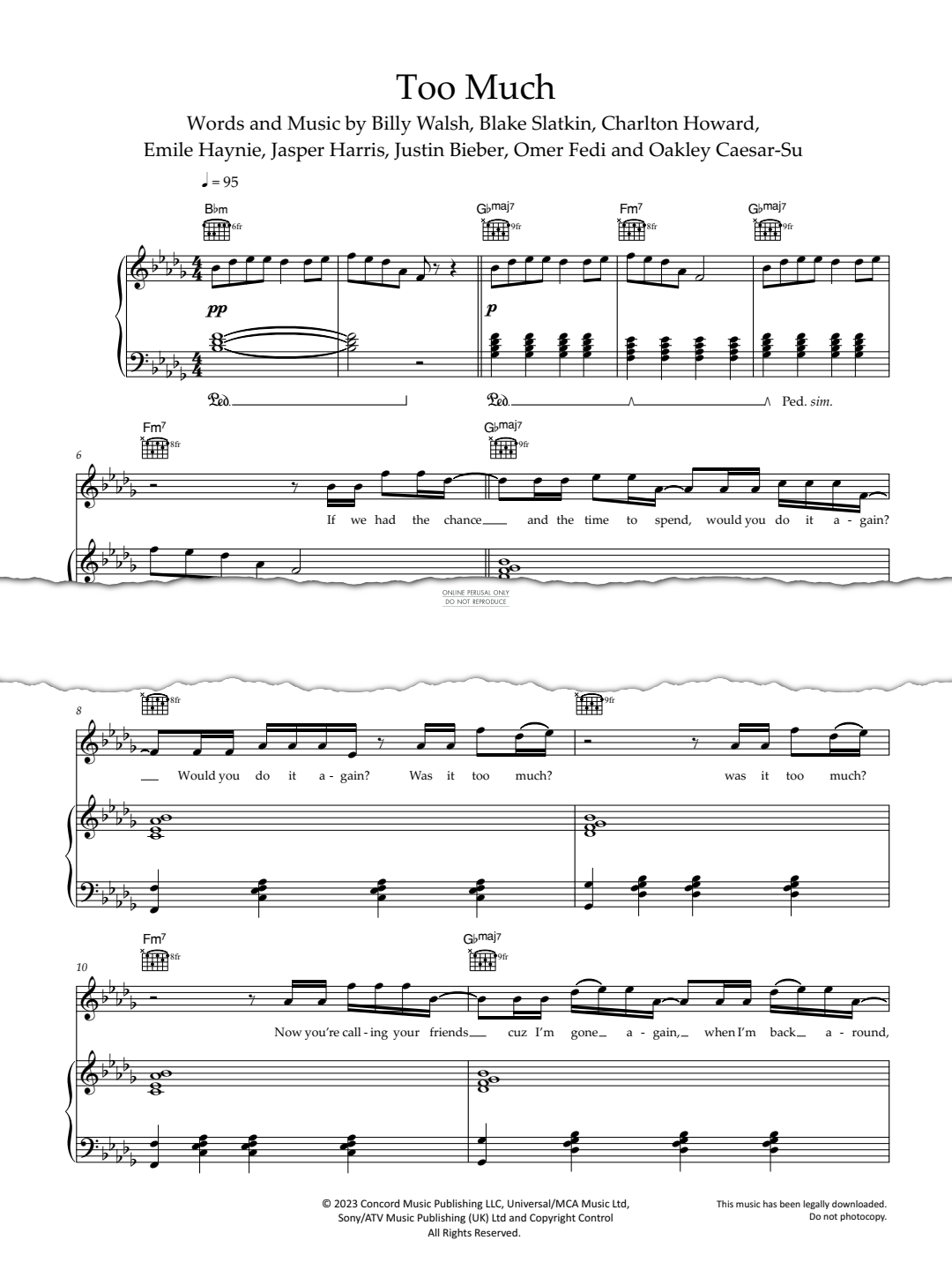 Produktgalerie: Seite 1 von 1 Too Much, Central Cee, Gesang, Gitarre, Klavier