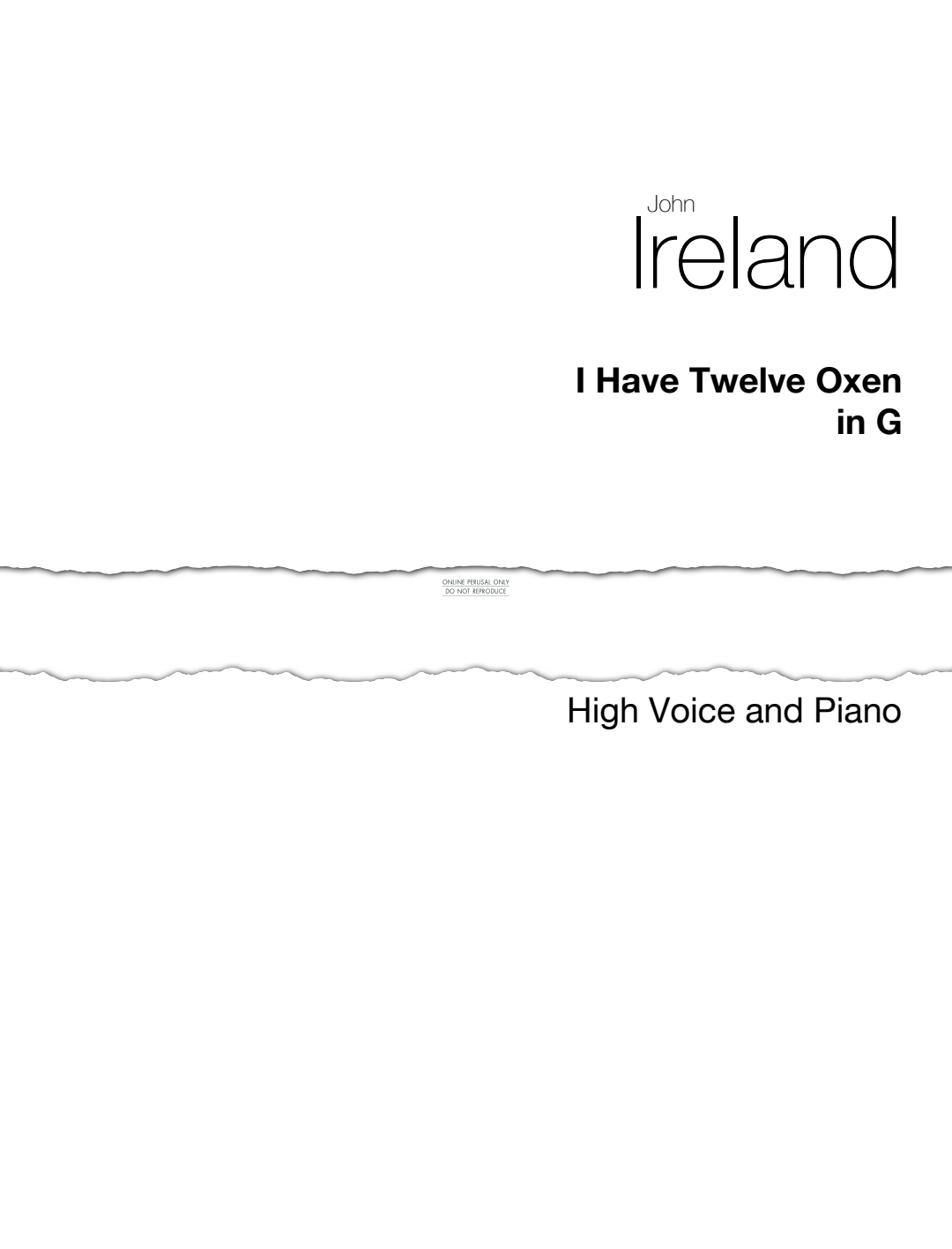 Produktgalerie: Seite 1 von 1 I Have Twelve Oxen, John Ireland, Gesang, Klavier