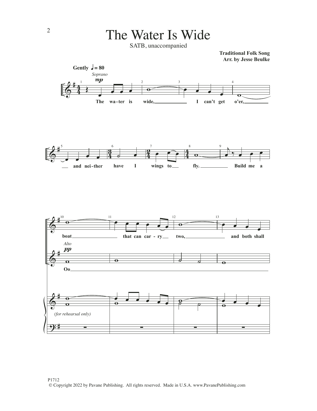 Produktbild zu: The Water Is Wide (arr. Jesse Beulke)