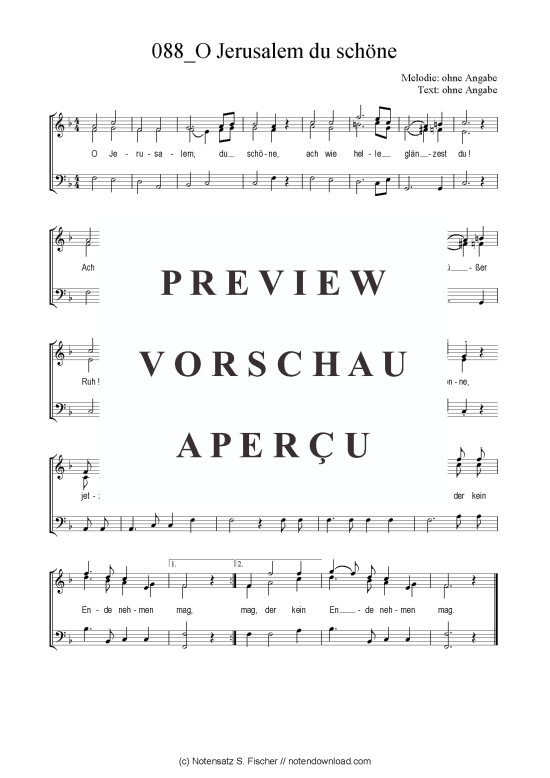 Produktbild zu: O Jerusalem du schöne 