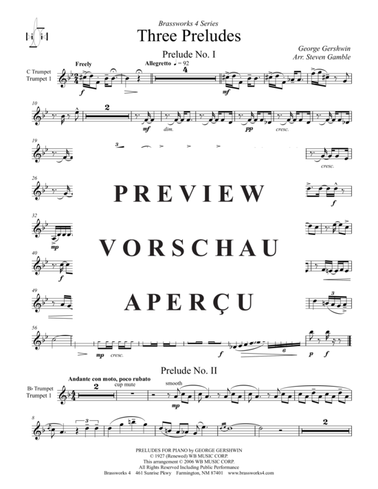 Produktgalerie: Seite 13 von 18 3 Preludes , , (Blechbläserquintett)