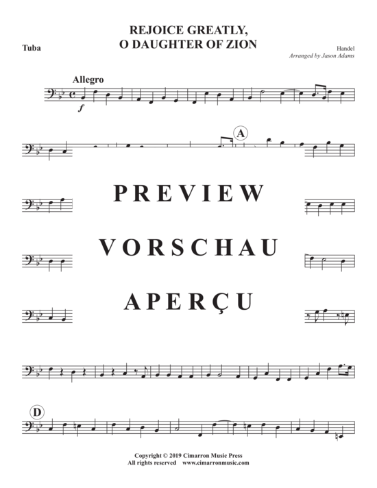 Produktgalerie: Seite 18 von 19 Rejoice Greatly, Daughter of Zion , , (Blechbläser Quintett)