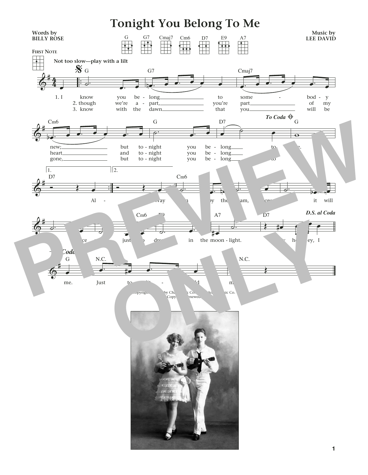 Product gallery: Page 1 of 1 Tonight You Belong To Me (from The Daily Ukulele) (arr. Liz and Jim Beloff), Patience & Prudence