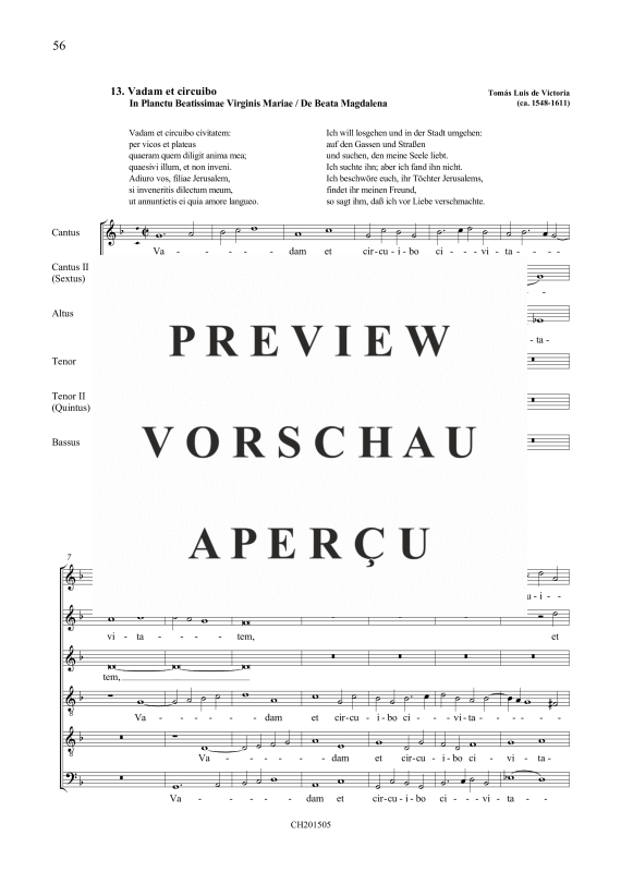 Produktgalerie: Seite 2 von 11 Vadam et circuibo / Qualis est dilectus tuus, , Gemischter Chor 6-stimmig