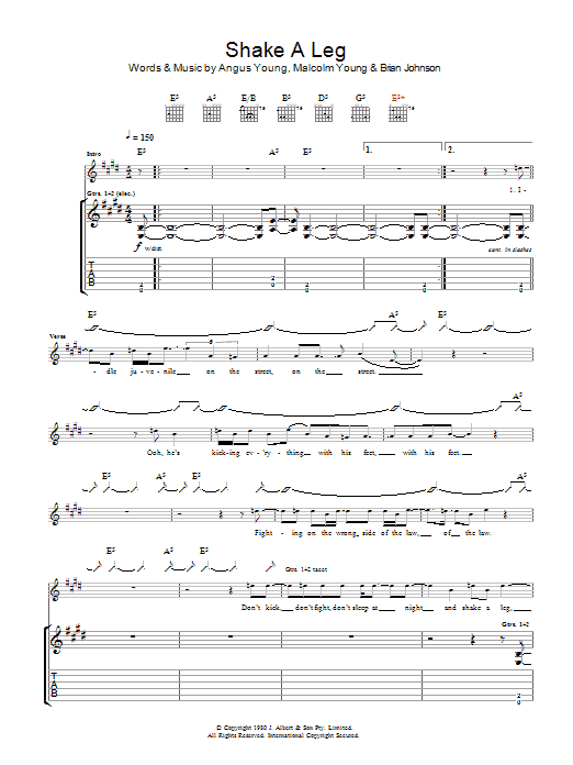 Produktgalerie: Seite 1 von 1 Shake A Leg, AC/DC, Gitarre
