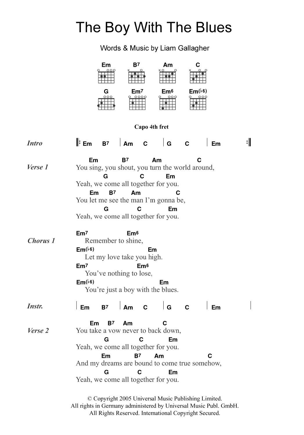 Produktgalerie: Seite 1 von 1 The Boy With The Blues, Oasis, Gitarre