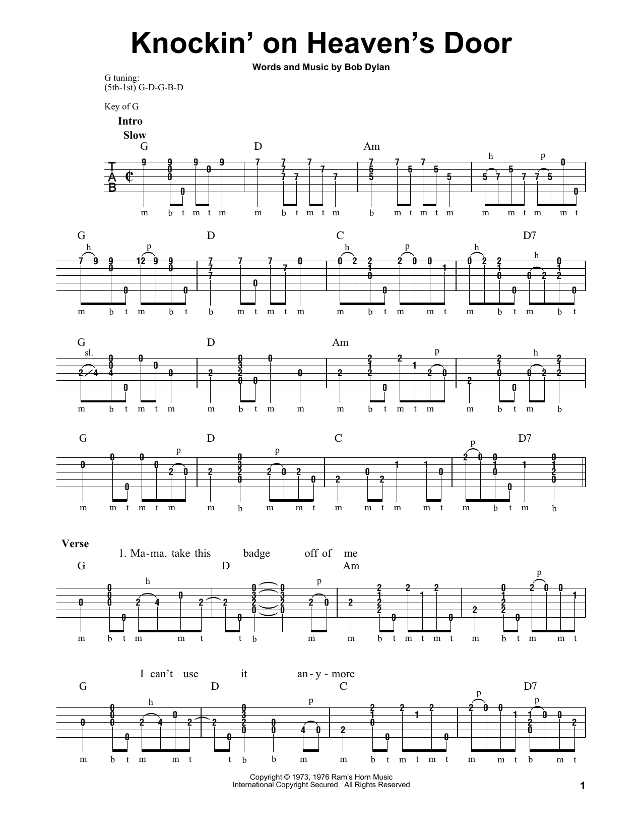 Produktgalerie: Seite 1 von 1 Knockin' On Heaven's Door, Bob Dylan, Banjo