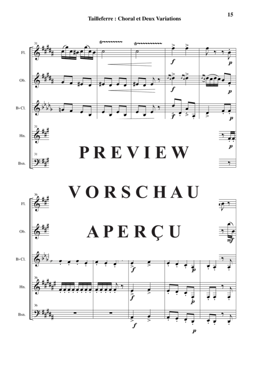 Produktgalerie: Seite 16 von 42 Choral Et Deux Variatons , , (Holzbläser Quintett)