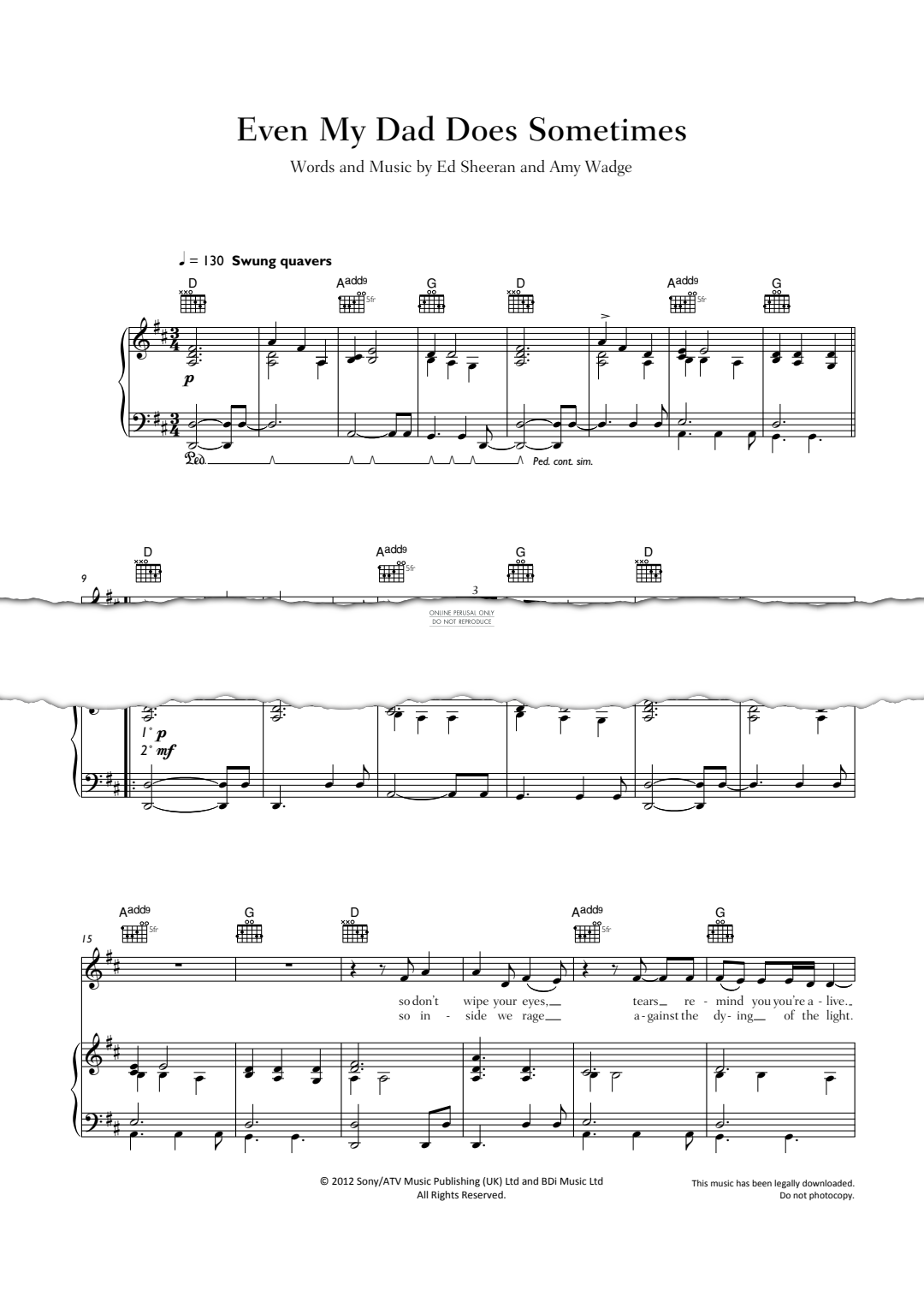 Produktgalerie: Seite 1 von 1 Even My Dad Does Sometimes, Ed Sheeran, Gesang, Gitarre, Klavier