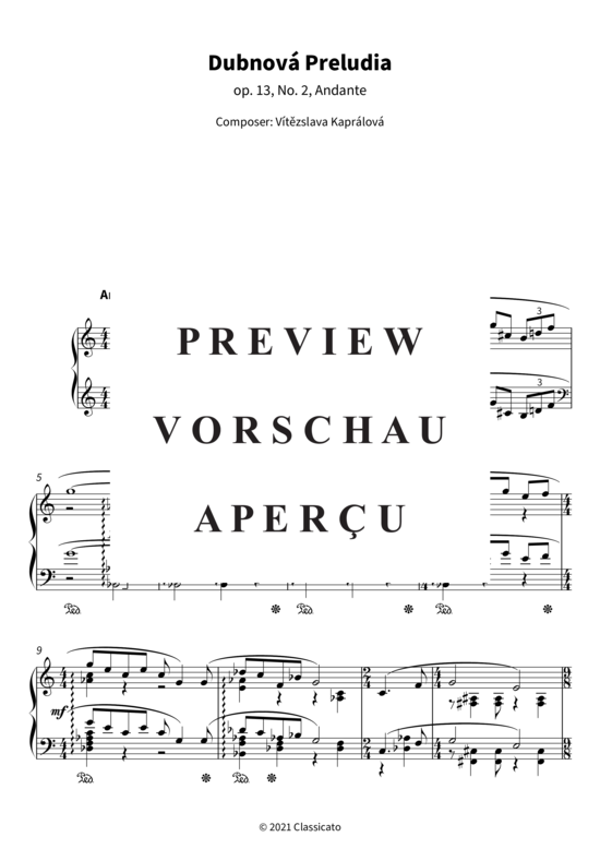 Product gallery: Page 4 of 8 Dubnová Preludia - op. 13, No. 2, Andante , , Piano Solo