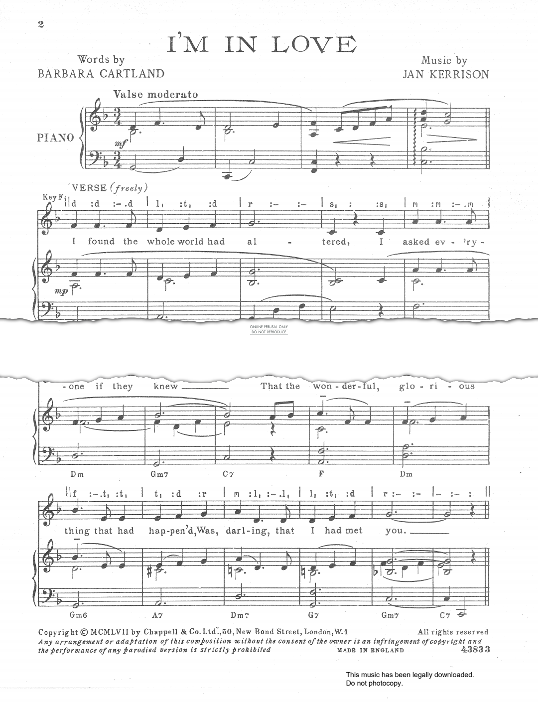 Produktgalerie: Seite 1 von 1 I'm In Love, Gerald Legge, Gesang, Gitarre, Klavier