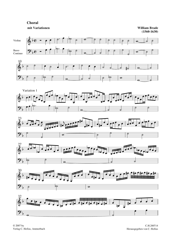 gallery: Choral mit Variationen, , (Violine und Basso Continuo)
