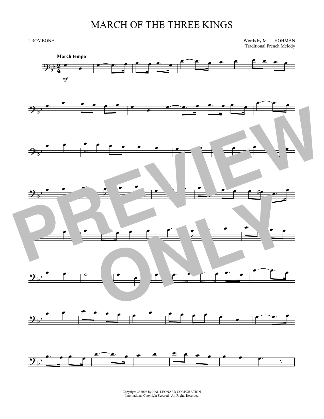 Product gallery: Page 1 of 1 March Of The Three Kings, Traditional French Melody