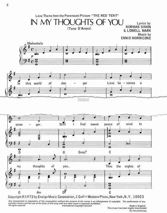 Produktbild zu: In My Thoughts Of You (Tema D'Amore)