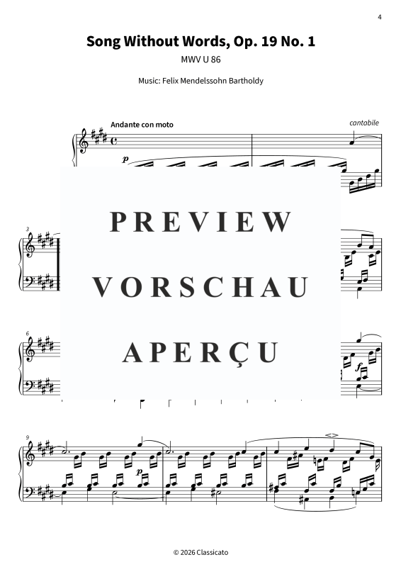 Produktgalerie: Seite 6 von 11 Lieder ohne Worte Op. 19, , Klavier Solo