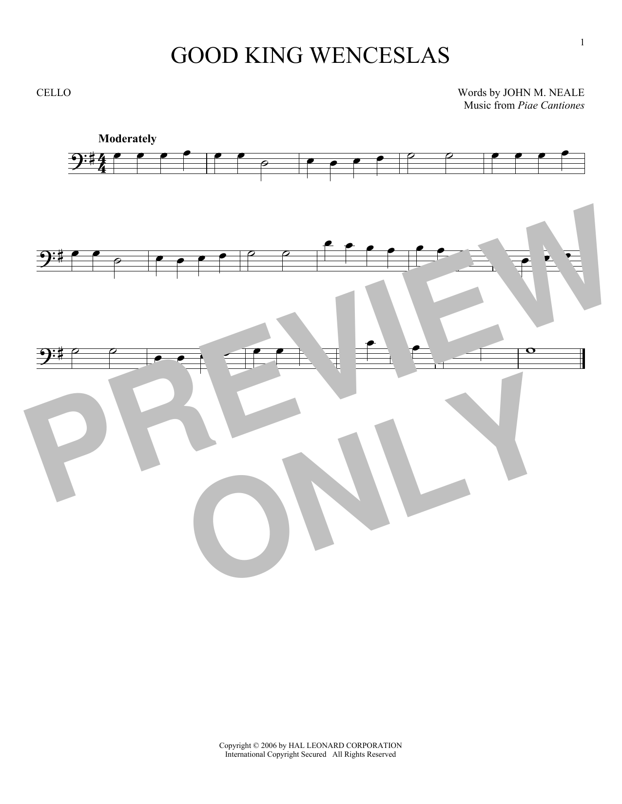 Produktgalerie: Seite 1 von 1 Good King Wenceslas, John M. Neale, Violoncello