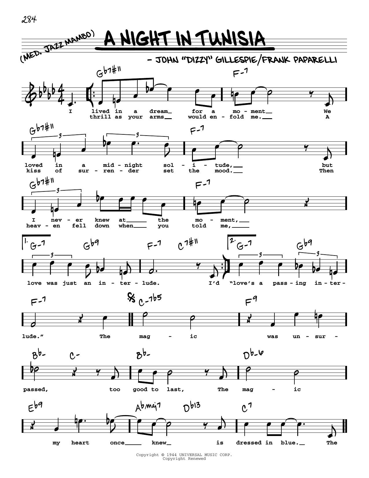 Produktbild zu: A Night In Tunisia (High Voice)
