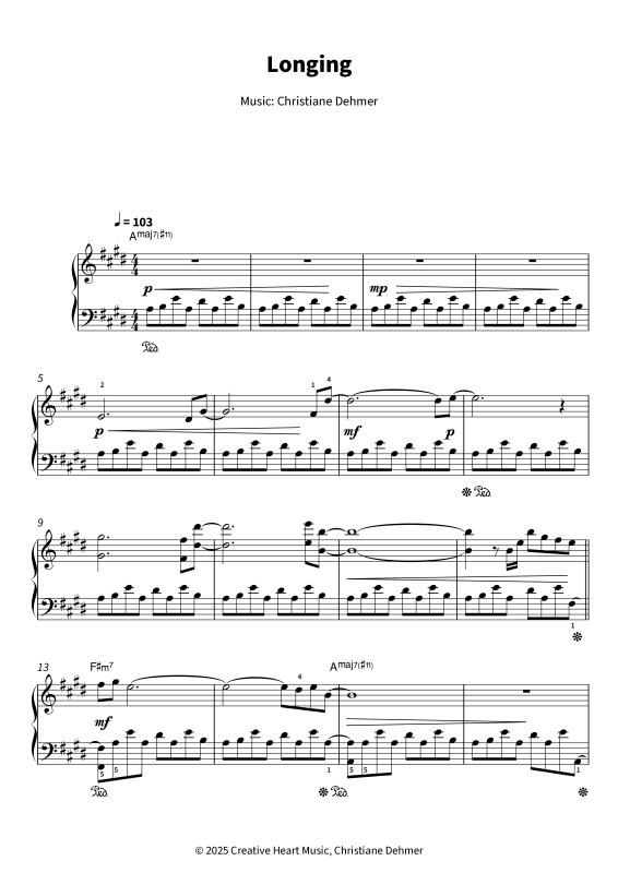 Produktgalerie: Seite 1 von 8 Longing, , Klavier Solo