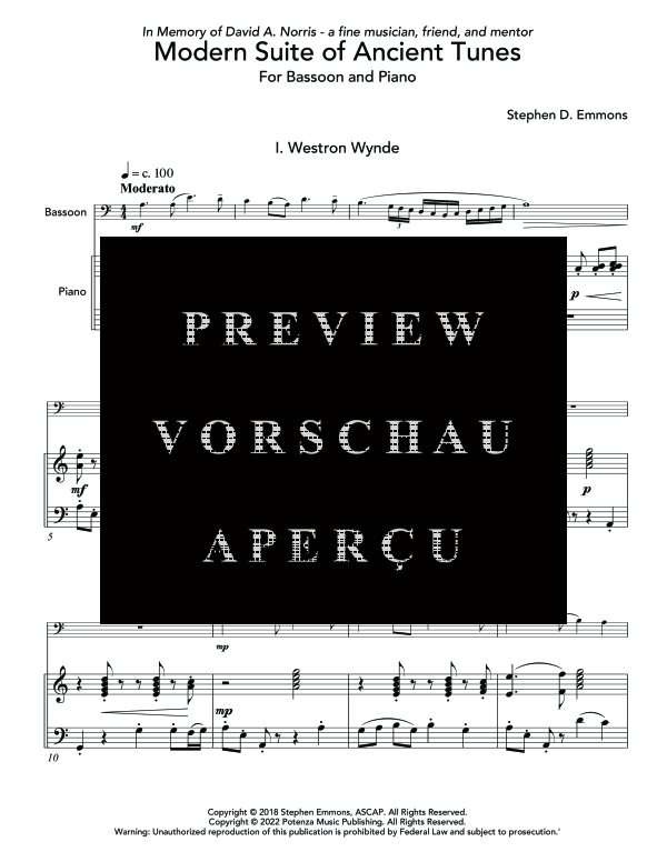 Produktgalerie: Seite 5 von 11 Modern Suite of Ancient Tunes, , (Fagott und Klavier)