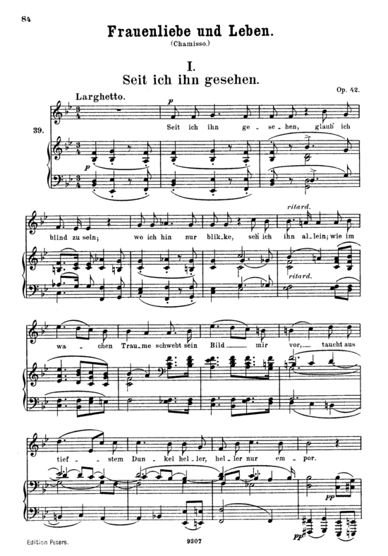 gallery: Seit ich ihn gesehen, Op.42 No.1 , , (Gesang hoch + Klavier)