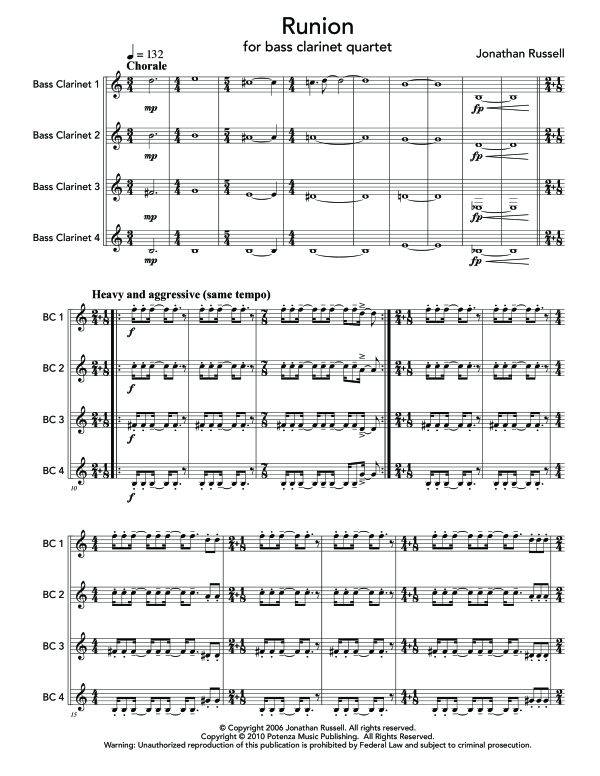 Produktgalerie: Seite 1 von 11 Runion, , (Bassklarinetten Quartett)