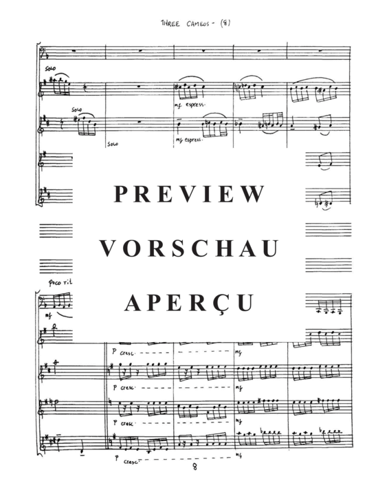 Produktgalerie: Seite 12 von 21 Three Cameos , , (Saxophon Quartett + Tuba Solo)