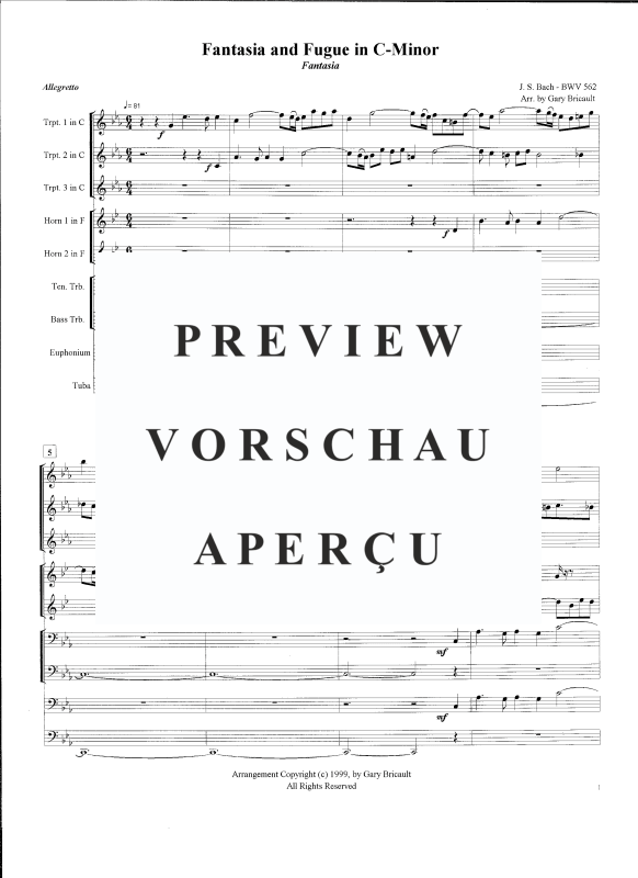 Product gallery: Page 3 of 11 Fantasie und Fuge in C-Moll BWV 562, , Brass Ensemble