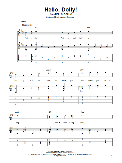 Produktgalerie: Seite 1 von 1 Hello, Dolly!, Jerry Herman, Gitarre