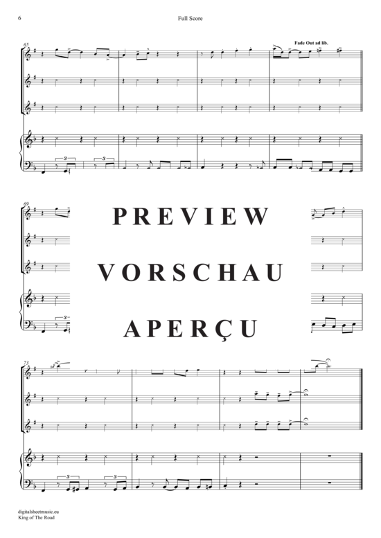 Product gallery: Page 7 of 20 King Of The Road , Miller, Roger, (clarinet trio + piano)