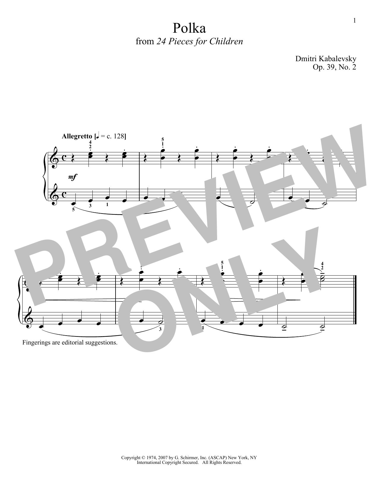 Product gallery: Page 1 of 1 Polka, Op. 39, No. 2, Dmitri Kabalevsky